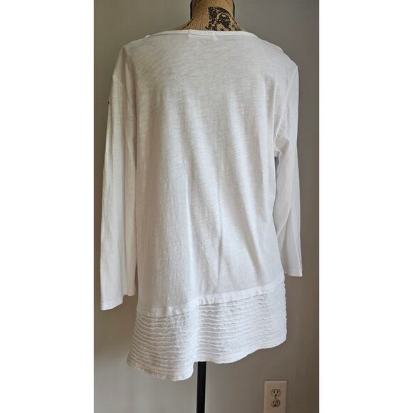 Jess & James Scrolls Asymmetrical Black Scribble Tunic Shirt , Womens Sz L - Picture 6 of 13